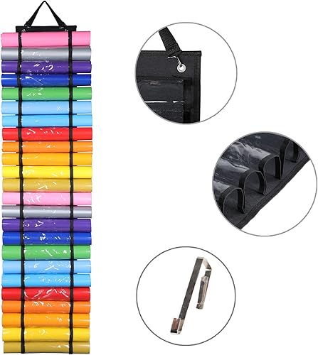 Miniatura 2 de AROUY Organizador de almacenamiento de vinilo  Soporte para rollo de vinilo para montaje en paredsobre la puerta, estante de almacenamiento de