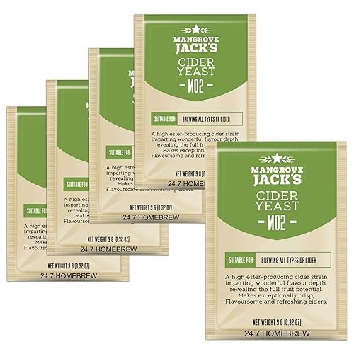 5X Mangrove Jack's Yeast Cider M02 Craft Series Levadura 0.32 oz Treats 23L