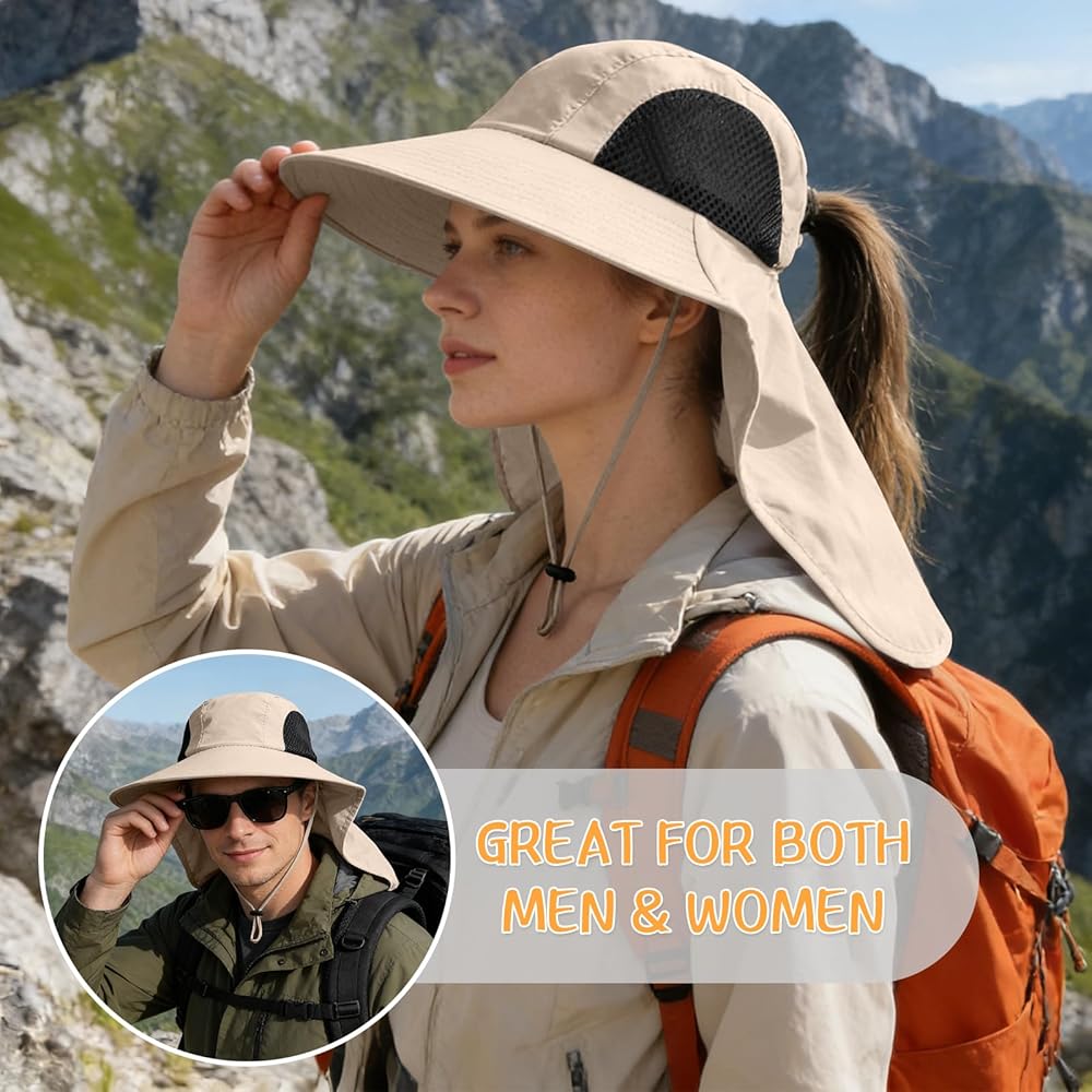 Amazon.com: Sun Hat for Men Women with Neck Flap,UPF 50+ UV