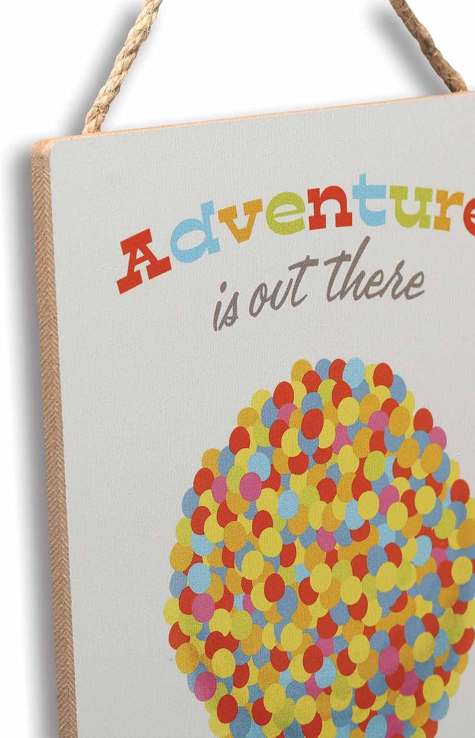 Disney Pixar Up House and Balloons Adventure Is Out There Hanging Wood Wall Decor - Fun Up Sign for Home Decorating