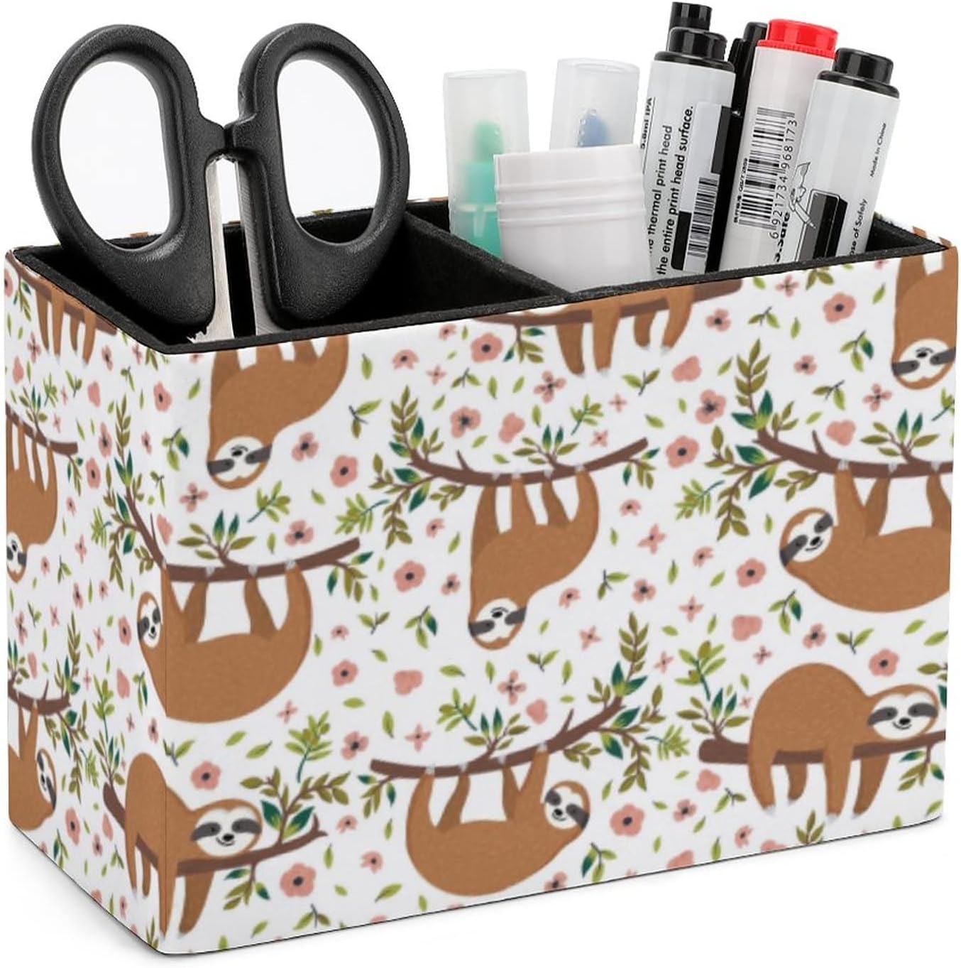 Pencil Holder for Desk, Cute Sloths on Branches Pen Holder