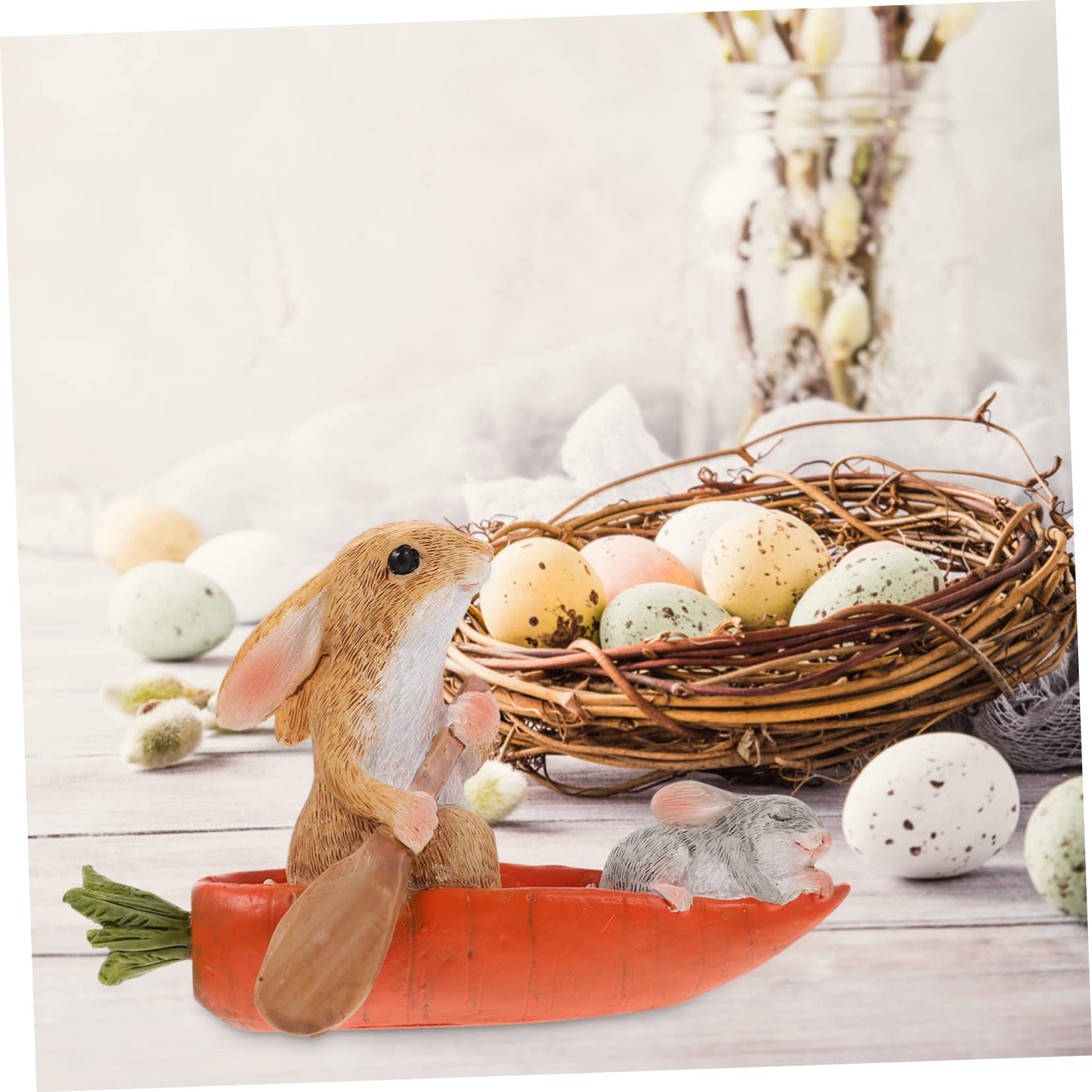 STOBAZA 3stücke Dekorative Kaninchenstatue Niedliches Bunny- Für Schreibtisch Resin Hase Für Garten Bonsai Spielzeug Für Leicht Für Sammler Und Dekoration