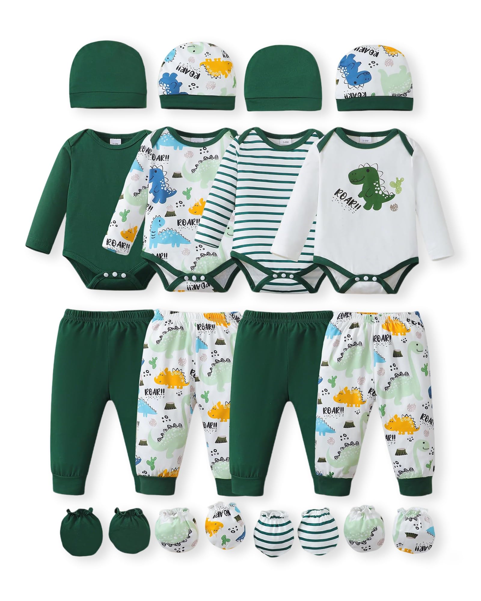 NZRVAWS Newborn Baby Boy Girl Clothes Unisex Preemie Infant Must Have Pants Set Outfits 0-18 Months 20 Pcs Essentials Gift
