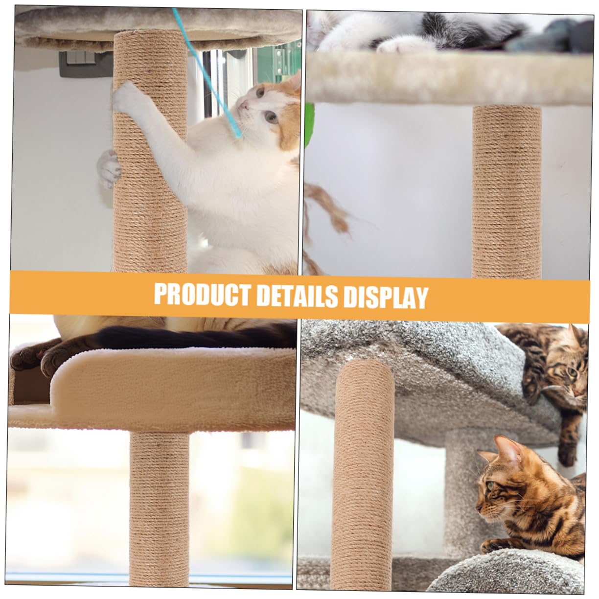 SUPVOX Griffoir pour Chat en Sisal De Remplacement Poteau à Griffer Vertical 30 Cm Matériau Abs Robuste pour Arbre à Chat DIY Adapté D'intérieur