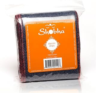 Shobha Denim Strips – 6 Waxing Strips for Hair Removal – Reusable Wax Strips for Body and Bikini Hair – Cloth Strips for Sugar Waxing and Traditional Waxing