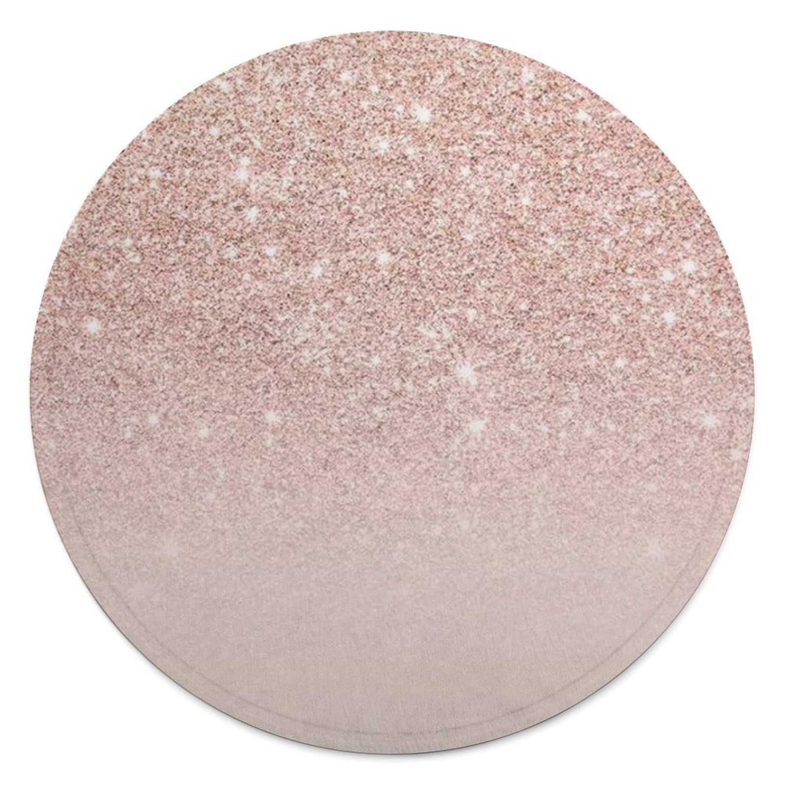 Couverture ronde or rose flanelle 140 cm pliable et multifonction