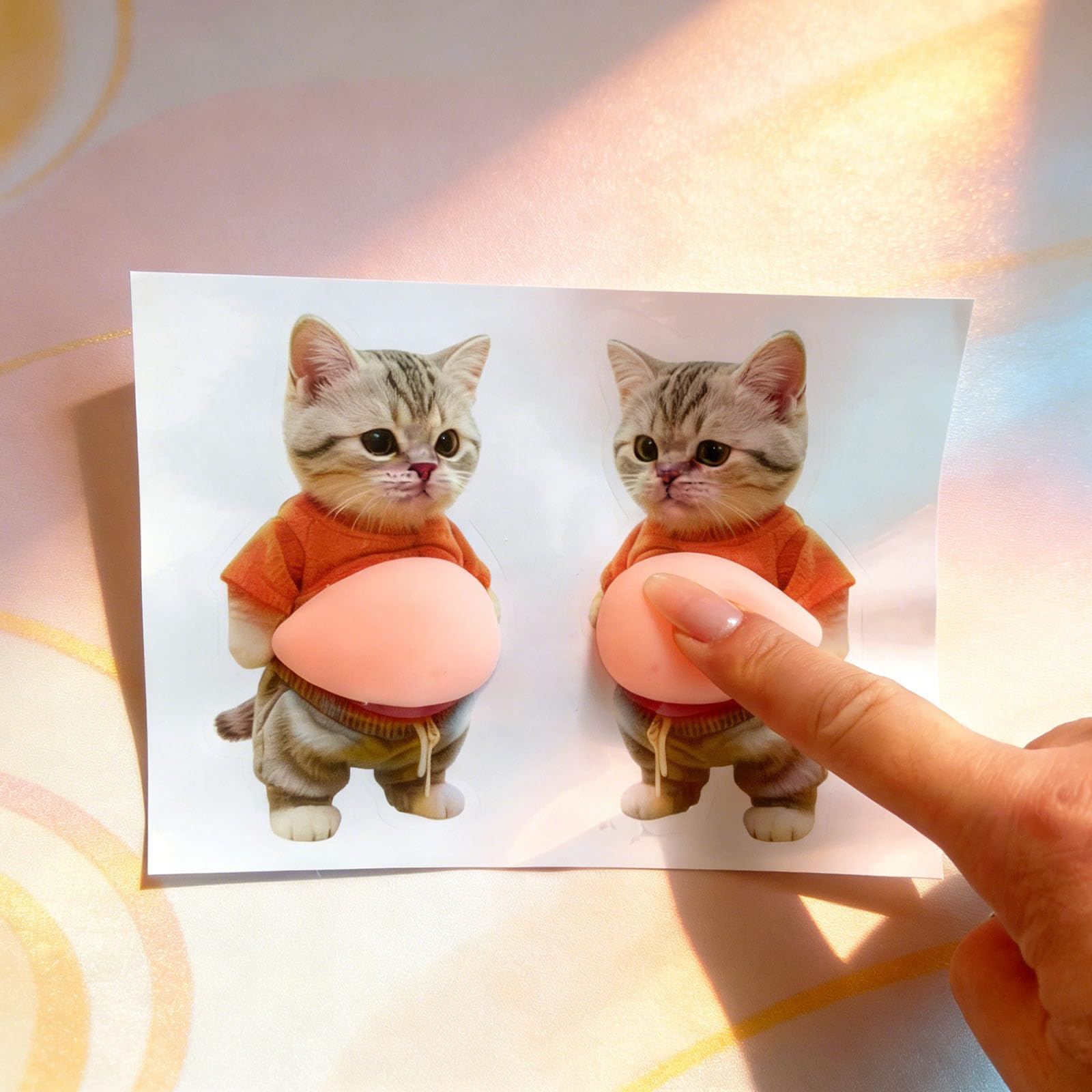 3D Cute Animal Belly Pads, Two of Each Kind, for Door Stoppers and Wall Protection, Silent Shock-Absorbing Pads, Suitable for Doorknobs, Refrigerators, Cabinets, Phones, and Car/Home Decoration. - 3