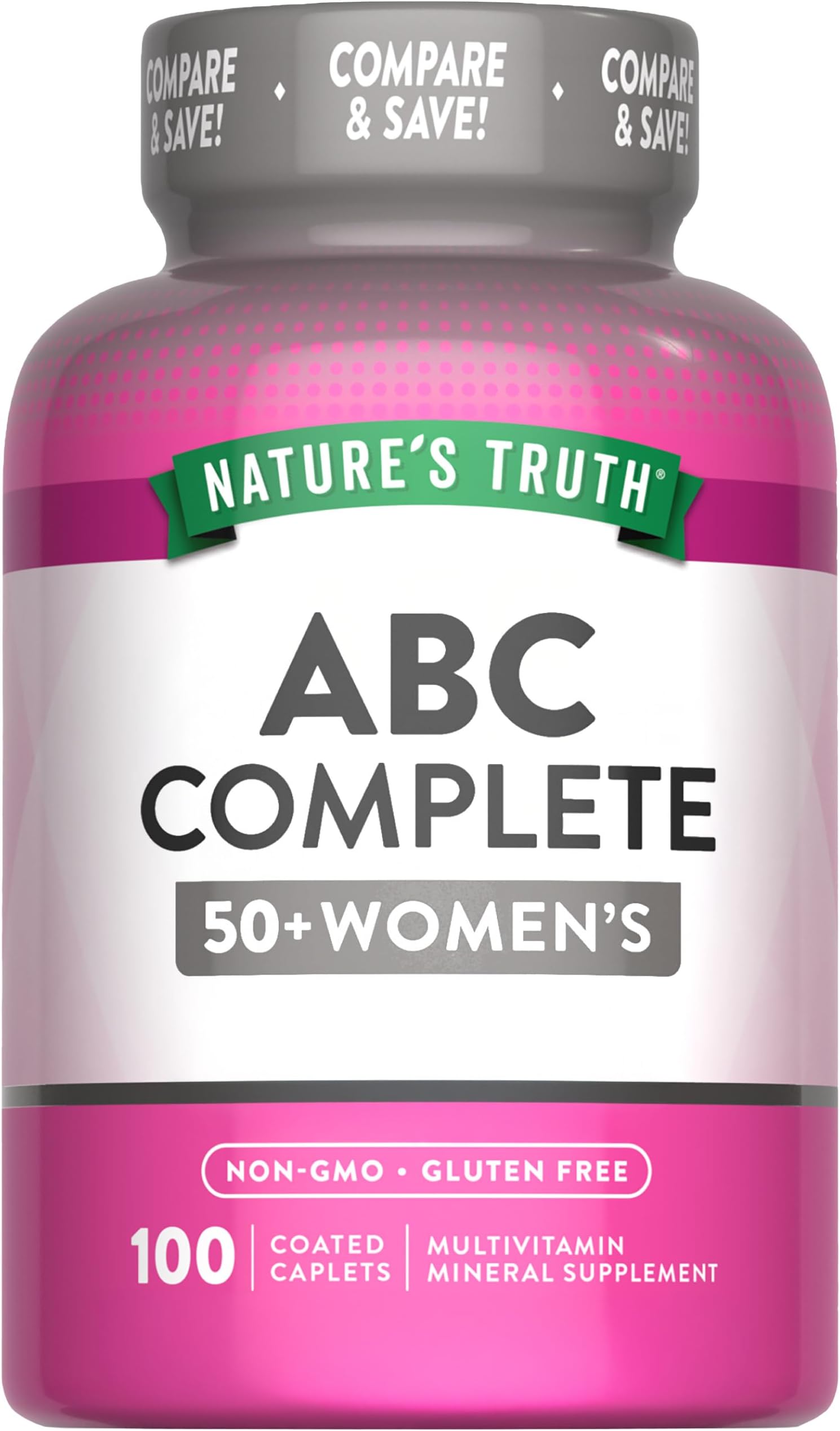 Women's 50+ Multivitamin Caplets | 100 Count | with Vitamin A, C, D, E and Zinc | Non-GMO & Gluten Free Supplement