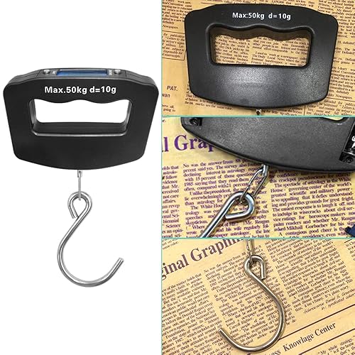 Miniatura 5 de AFUNTA Báscula de equipaje de 110.2 lbs y 0.35 oz, 2 básculas de equipaje digitales de mano para maletas, báscula digital electrónica para colgar,