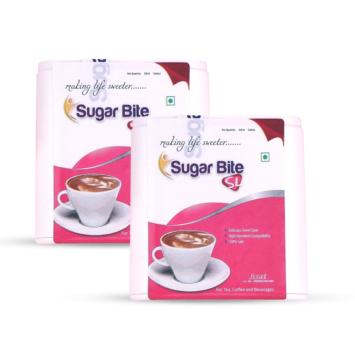 SUGAR BITE SL Tablets - 300 Pellets (Pack of 2) | Zero Calorie Sugar Substitute Artificial Sweeteners | Support a Balanced Metabolism | Helps in Weight Management & Maintain Blood Sugar Level