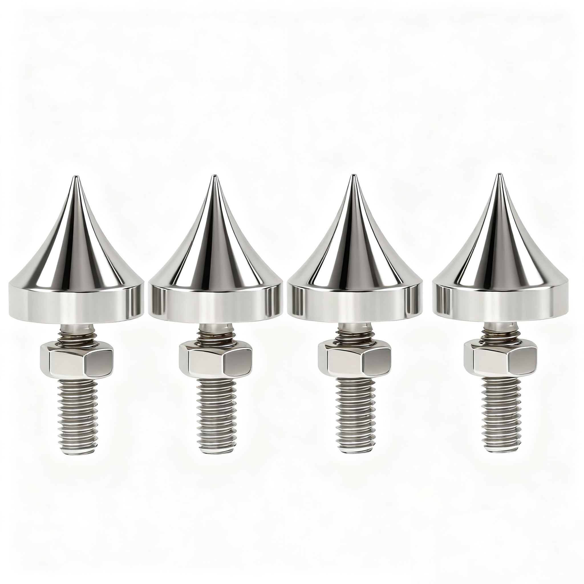 4 Pieces Speaker Spikes M6/M8/M10/M12 Stainless Steel HiFi Shock Absorber Isolation Discs Speaker Resonance Feet Spikes for Amplifier CD DVD Player (M12)