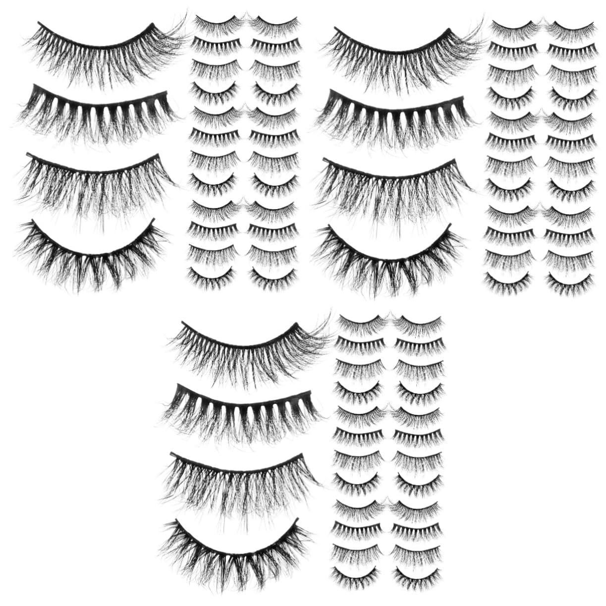 Beavorty Kit Dextension De Cils 3 Ensembles Faux Cils En Vrac Bande De Cils Facile À Appliquer Pour La Vie Nocturne Ou Un Usage Quotidien 20 Paires * 3
