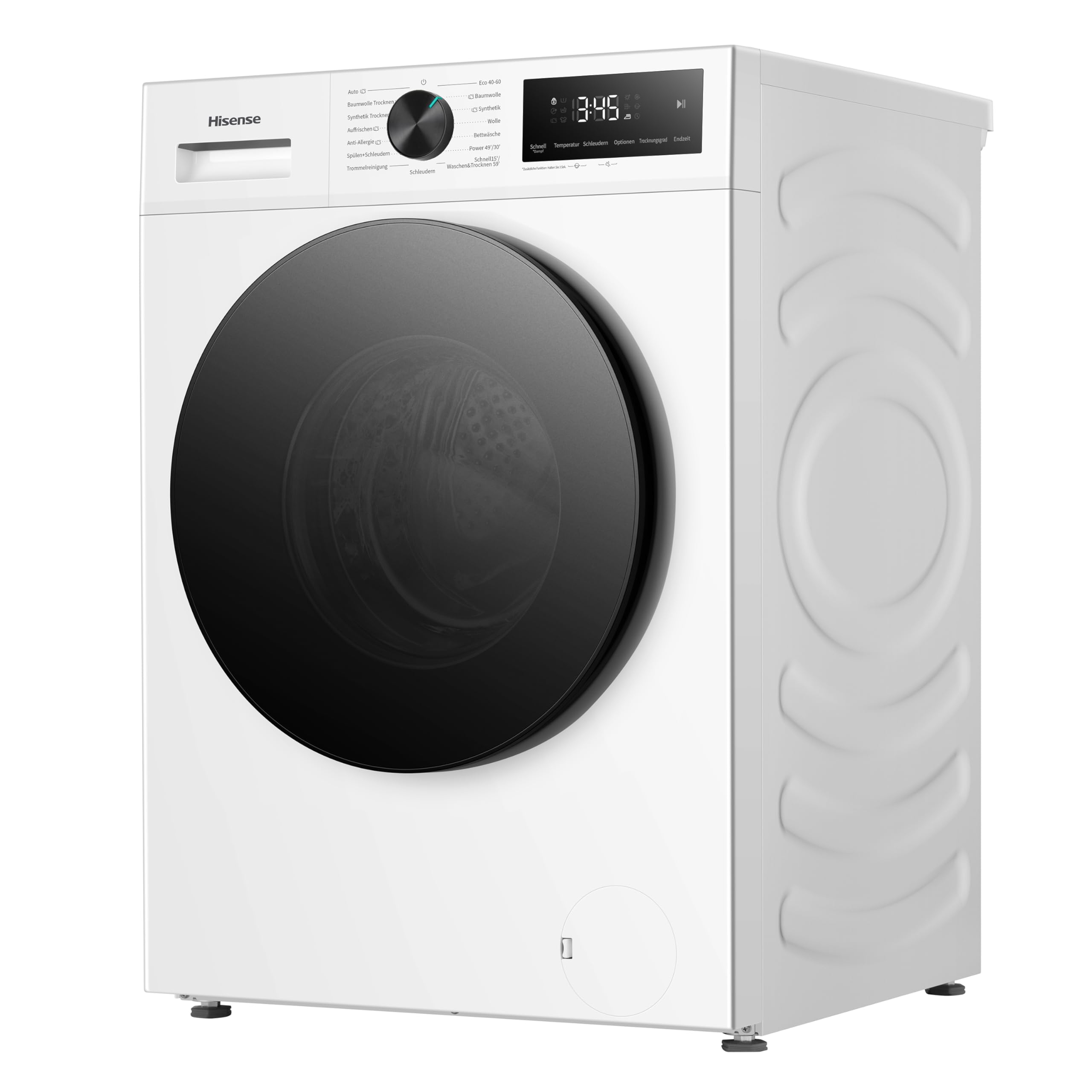 Hisense WD1I8042BWP2 Waschtrockner, 8 Kg, 1400 U/Min, 15 Programme, Automix-Waschmittelschubfach, Pure Jet, Wash&Dry 59', Eco Refresh, Schnellwaschgang, Dampffunktion, Anti-Allergie, EEK A-D, Weiß