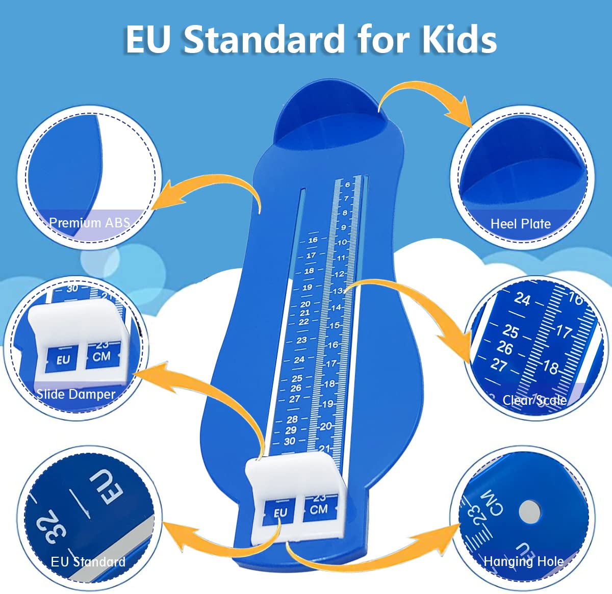 Schoenmaatmeter voor kinderen - schoenmaten 18-47 - voetmaat - voetmaat voor kinderen