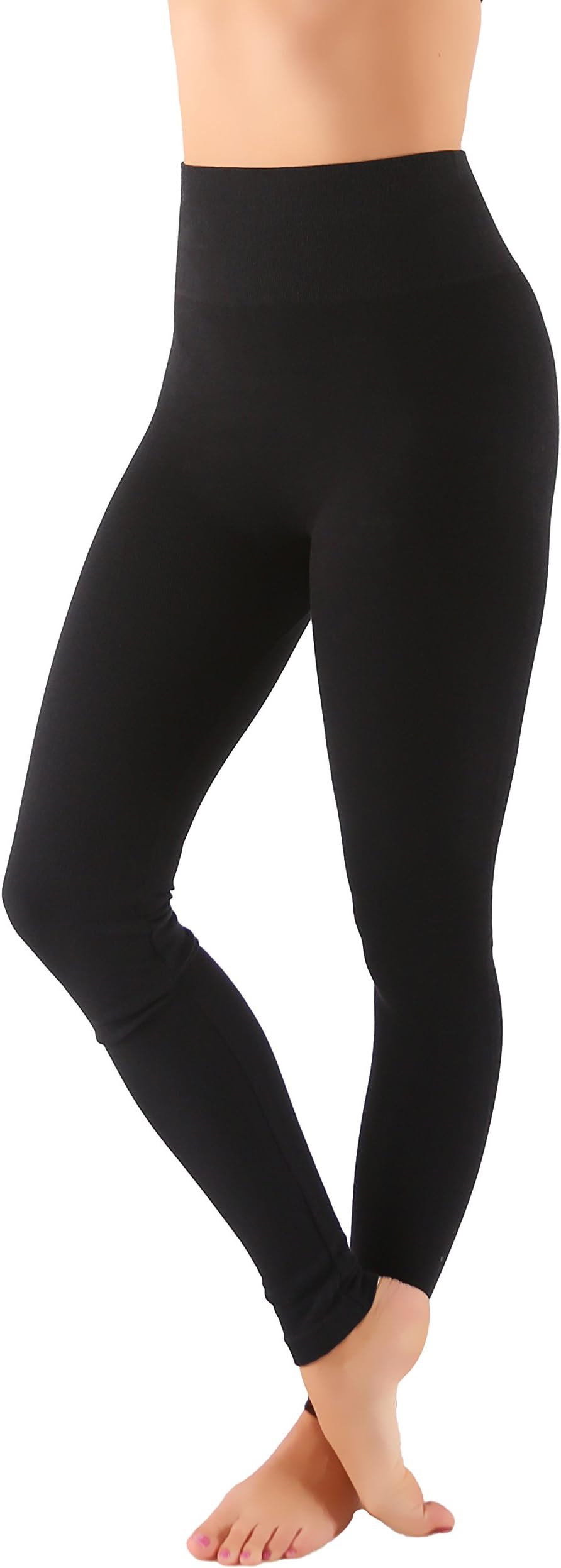 AEKO Women's Thick Yoga Soft Cotton Blend High Waist Workout Leggings with Tummy Control Compression