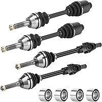 Magorfas Full Set Front Rear Male CV Axles + Wheel Bearings for Polaris Sportsman 400 500 600 700 Twin 2003-2004 - Replaces 1380240 1380197