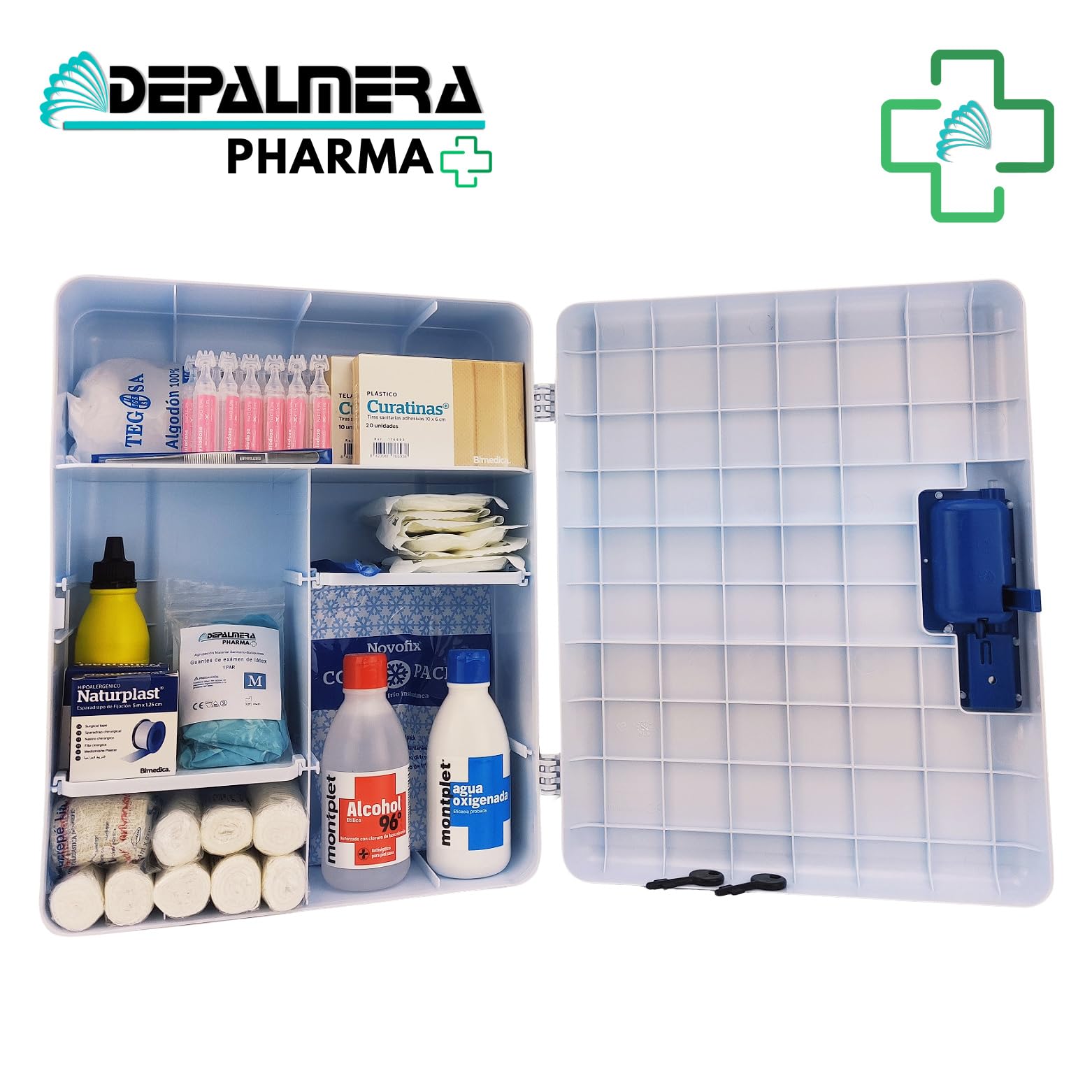 Pharma✮ Armario Botiquin Primeros Auxilios Grande de Pared Casa Mutua Botiquines Homologados Completo para Entorno Doméstico Laboral o Empresarial