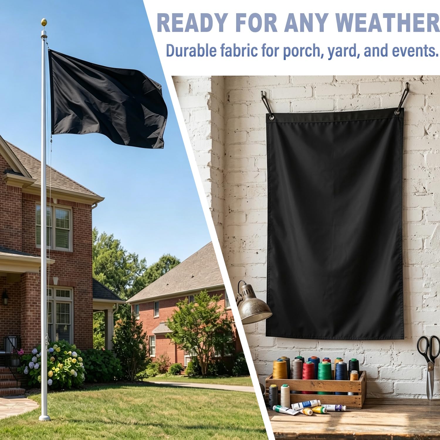 Amazon.com : XIFAN Premium Nylon Solid Black Flag 3x5 Outdoor