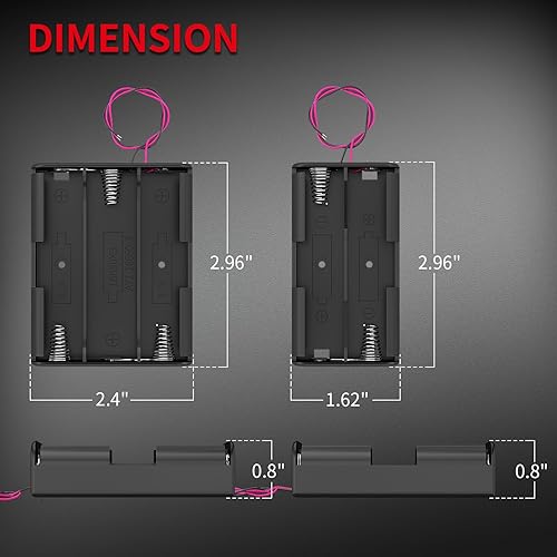 Miniatura 9 de DAIERTEK Paquete de soporte de batería AA individual soporte de batería AA, 2 soportes de batería AA, 3 soportes de batería AA, 4 soportes de