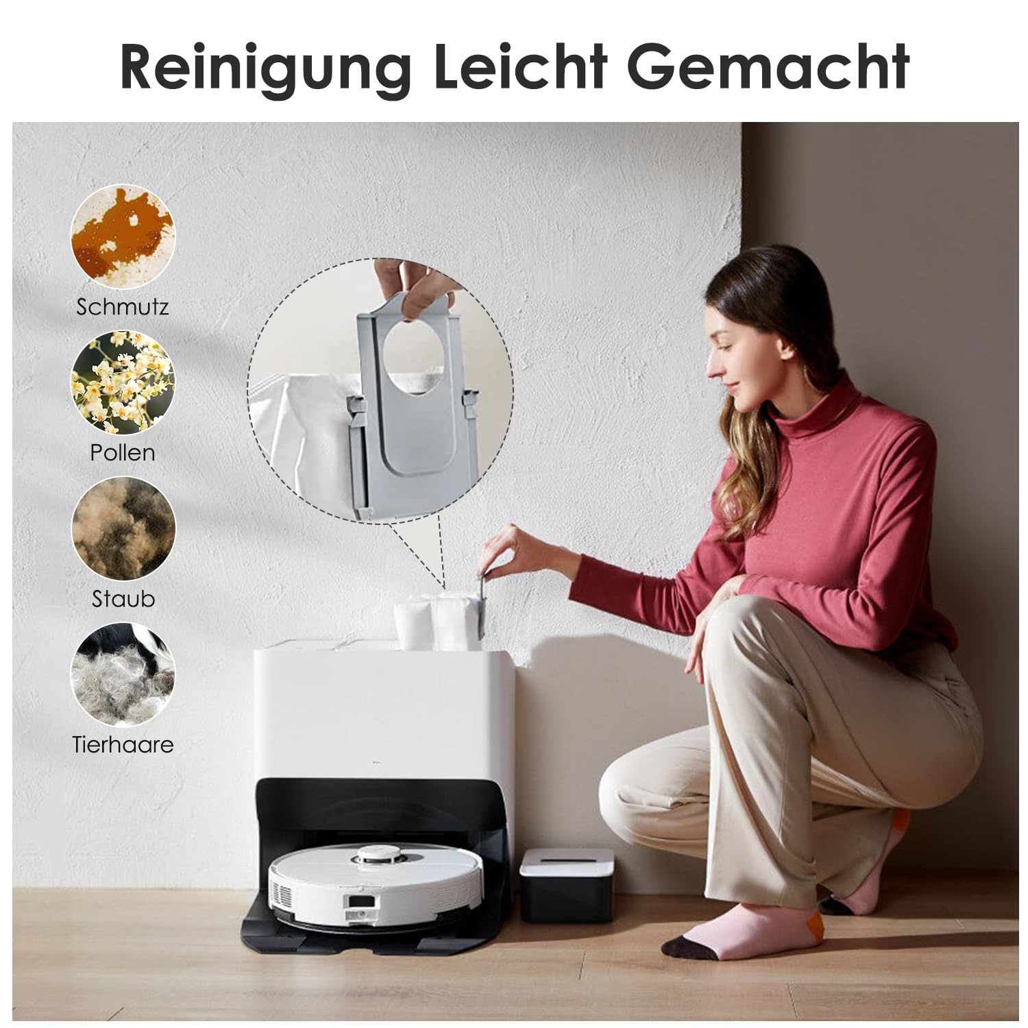 12-teiliges Zubehör-Set Für Roborock S8 Pro Ultra - 4 Seitenbürsten, 4 HEPA-Filter, 4 Wischtücher