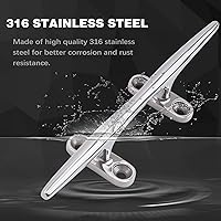 Vista 5 de Cornamusa de Barco de 4 pulgadas 5 pulgadas 6 pulgadas 8 pulgadas 10 pulgadas Base Abierta Acero Inoxidable 316 Cornamusa de Muelle Grado Marino