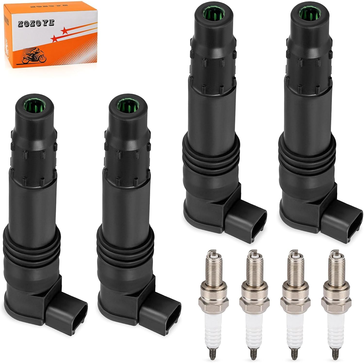 4pcs Ignition Coils & Iridium Spark Plugs For Suzuki GSX-R600 GSX-R750 GSX-R1000 GSX650F GSF1250 Burgman AN650 Boulevard C109R M109R 2000-2019 33410-24F00 33410-35F00