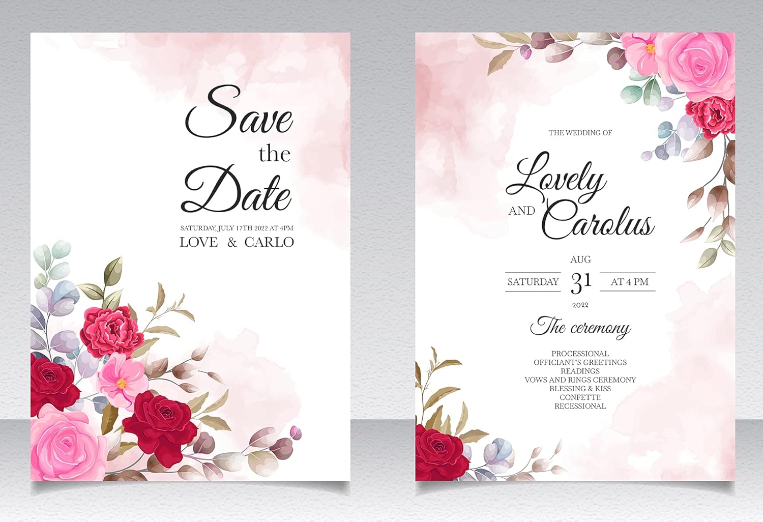 Custom Wedding Invitations Cards | Save the Date Personalized Invite Greeting Cards,Bridal or Engagement Card with Envelopes,25 pcs