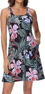 Women’s UPF 50+ Tank Dress A-Line with Pockets Breathable Quick Dry Sun Protection for Hiking Camping Beach Outdoor - Buy now