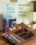 Oneisall Clippers de chat silencieux pour Matted & Cheveux longs 2-Speed Kit de grooming pour chats 240mins Longue durée de vie de la batterie, longueur réglable de la lame, 6 Guide Guards avec ciseaux et peigne en acier, pour chats Petits chiens Animaux