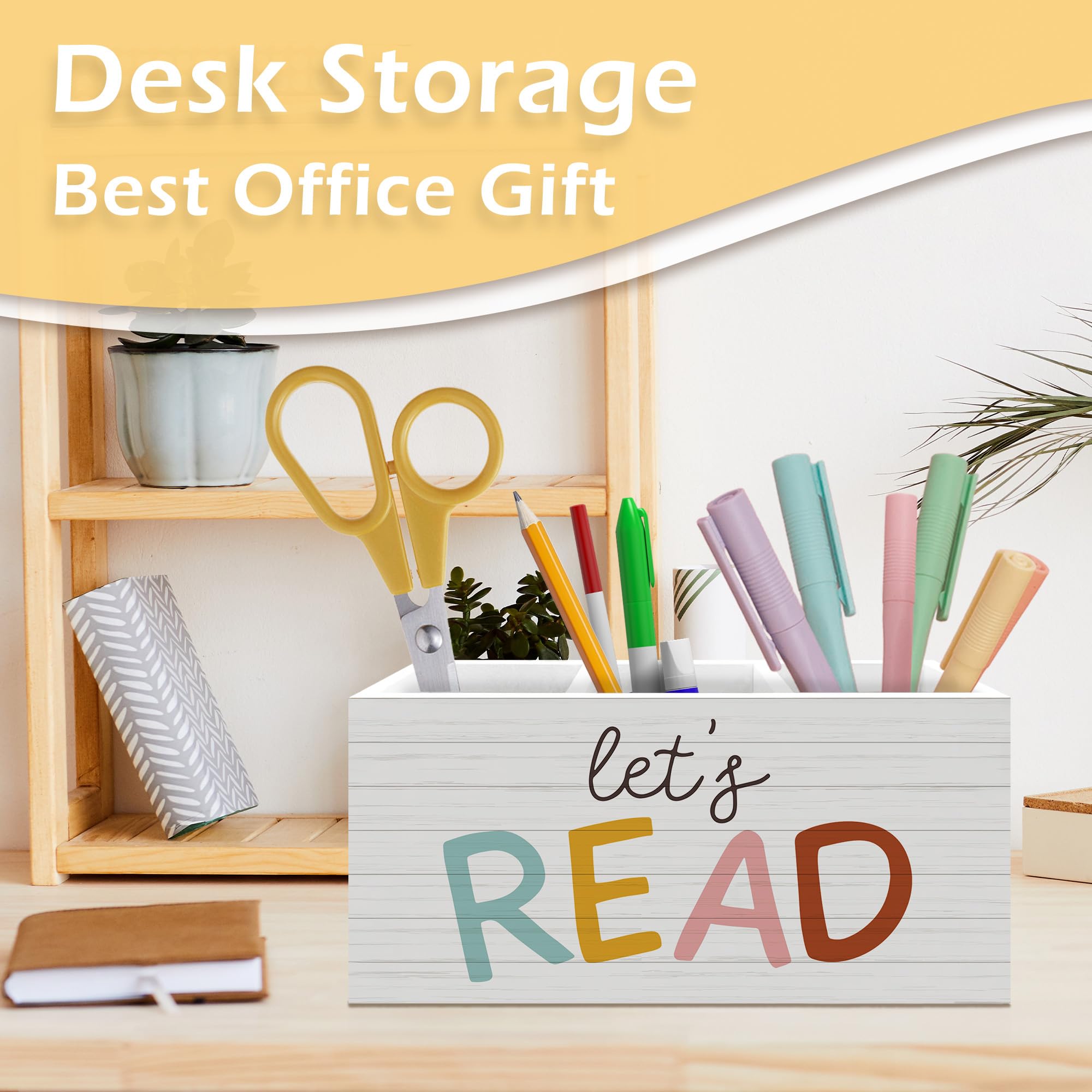 Stiftehalter für Buchliebhaber, Buchleser, Geschenke, Boho-Schreibtischzubehör, Holzstift, Organizer für Lesezimmer, Ecke, Klassenzimmer, Bibliothek, Schreibtischdekoration