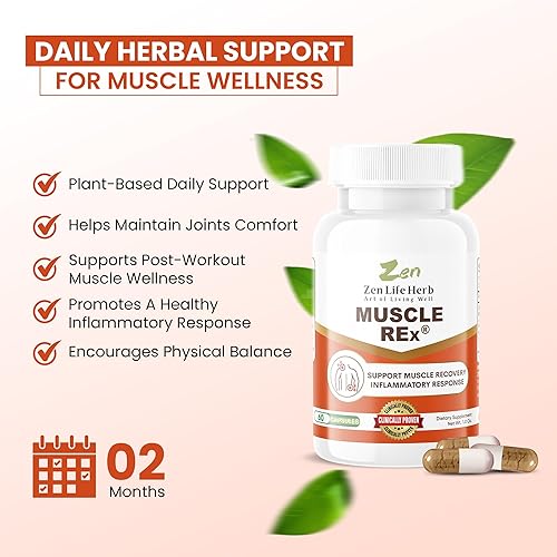 Miniatura 3 de ZEN LIFE HERB Muscle REx - Soporte para articulaciones, músculos y nervios - Suplemento a base de plantas para aliviar dolores y molestias crónicas