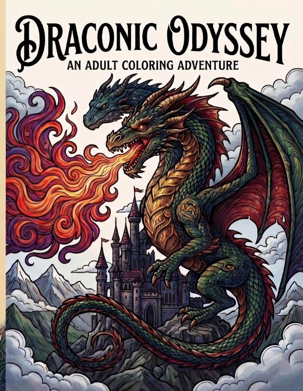 Dragonic Odyssey: An adult coloring adventure