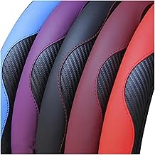 For Smart For Fortwo Forfour 451 450 453 Carbon Fibre Car Steering Wheel Cover Steering Wheel Cover (Blue)