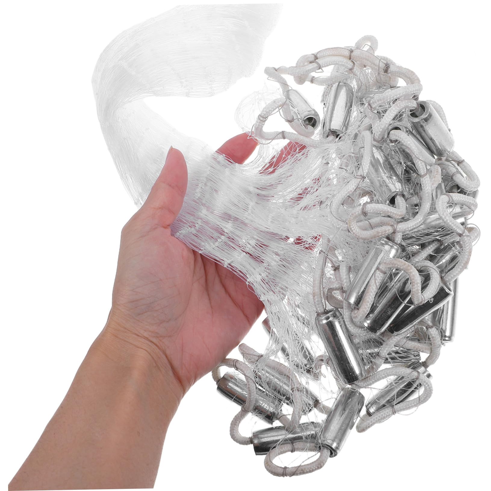 TOYANDONA 1.5m Rete Per Pesca Mano Con Pesi Monofilamento Leggero e Durevole Retino Da Lancio Per Acqua Dolci e Salate Per Pesci Gamberetti e Trappole