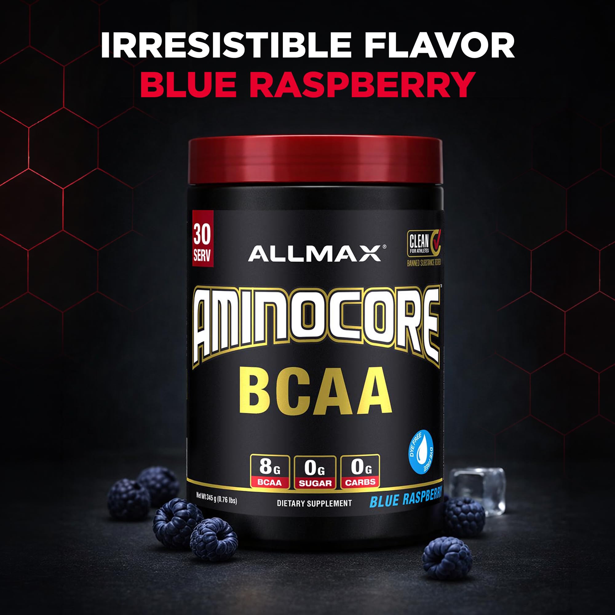 ALLMAX AMINOCORE BCAA Powder, Blue Raspberry, 30 Servings, 345 g — Amazon image 6