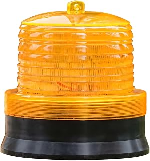 4-Led Road Warning Light, Solar Power, 200 M Visible Distance, Dusk Activation, Magnet Mount, Beacon for Construction