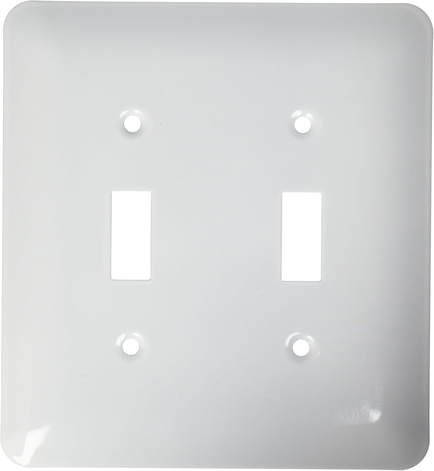 3dRose lsp_159881_2 Pure White Bright Colorless Plain Simple One Single Solid White Color Double Toggle Switch