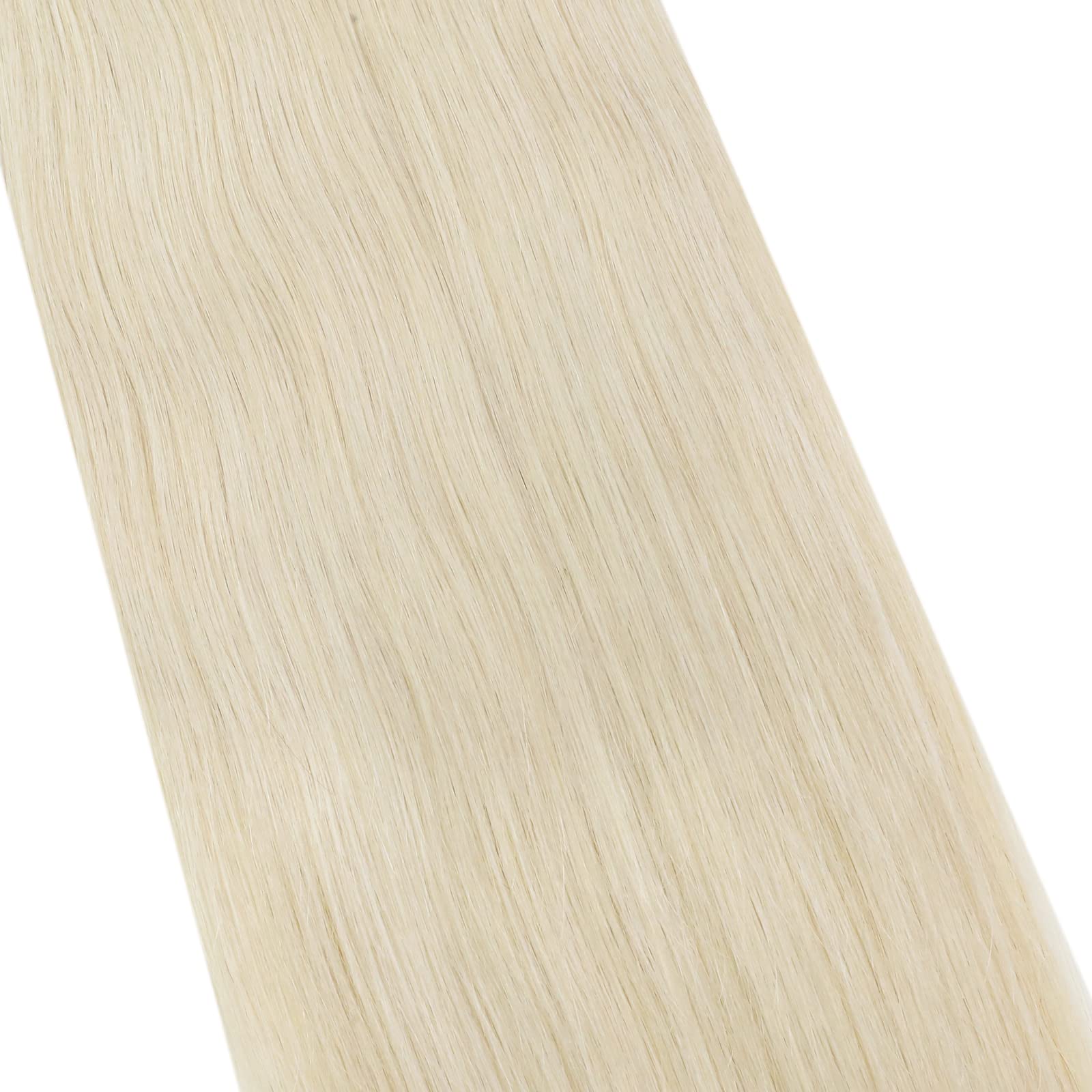 Ugeat Extension Capelli Cheratina Platino Biondo Lisci 40 cm 50 ciocche, Extension Capelli Veri Cheratina Piatta Biondo Platino, Reali Invisibile Naturale