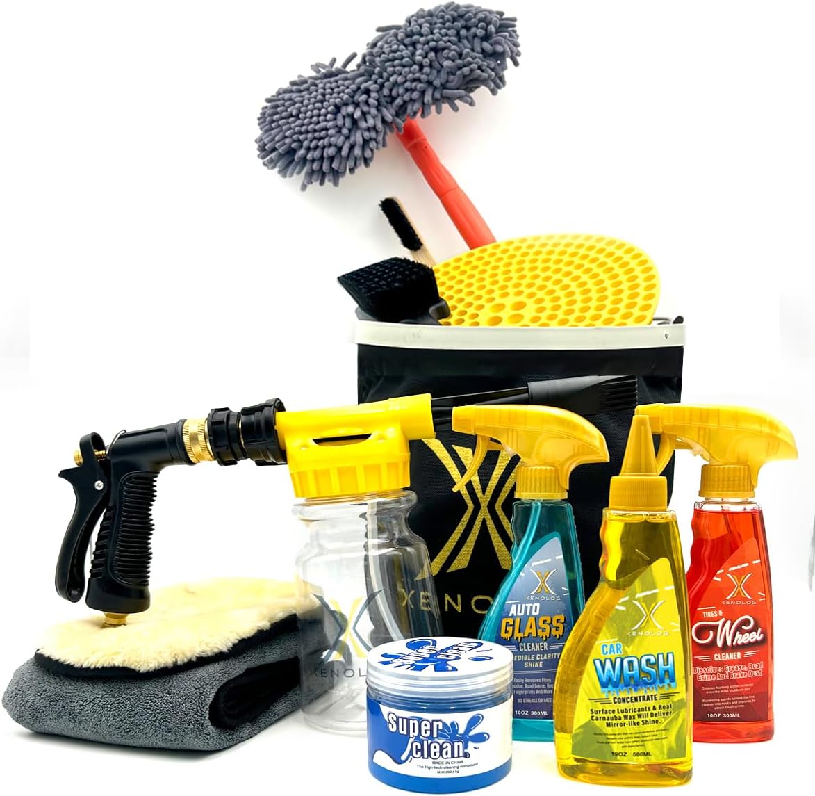 Xenolog Car Wash Kit 13Piece with Car Wash Foam Gun,Wash