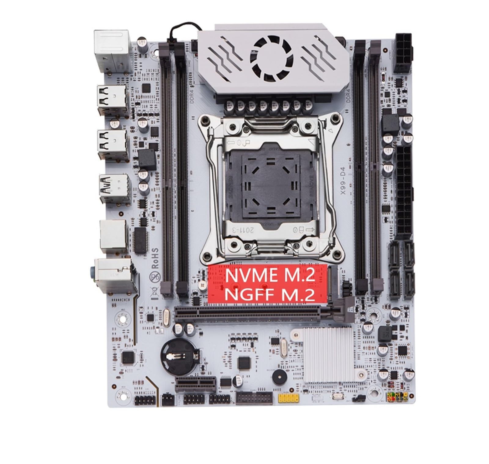 Carte mère X99 D4 LGA 2011 3 avec Emplacement M.2 Prise en Charge de la Puce X99 C612 Mémoire DDR4 SATA3.0 USB3.0 PCI16X