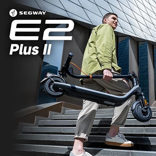 Miniatura 14 de Segway Ninebot E2 Plus II/E2 Pro/E3 Pro Electric Scooter, 15.5–20 MPH, Long Range, Dual Elastomer Suspension (E3 Pro only), Foldable Adult Scooter