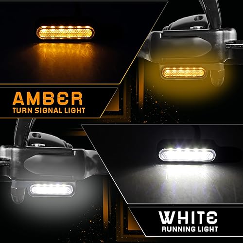 Miniatura 3 de Señales direccionales universales LED para motocicleta, luces de marcador para manillar, luces delanteras de tamaño mini para motocicleta Cruiser