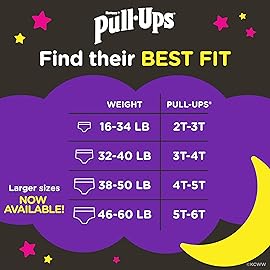 Pull-Ups Girls\' Night-Time Potty Training Pants, Size 4T-5T Overnight Training Underwear (38-50 lbs), 52 Ct