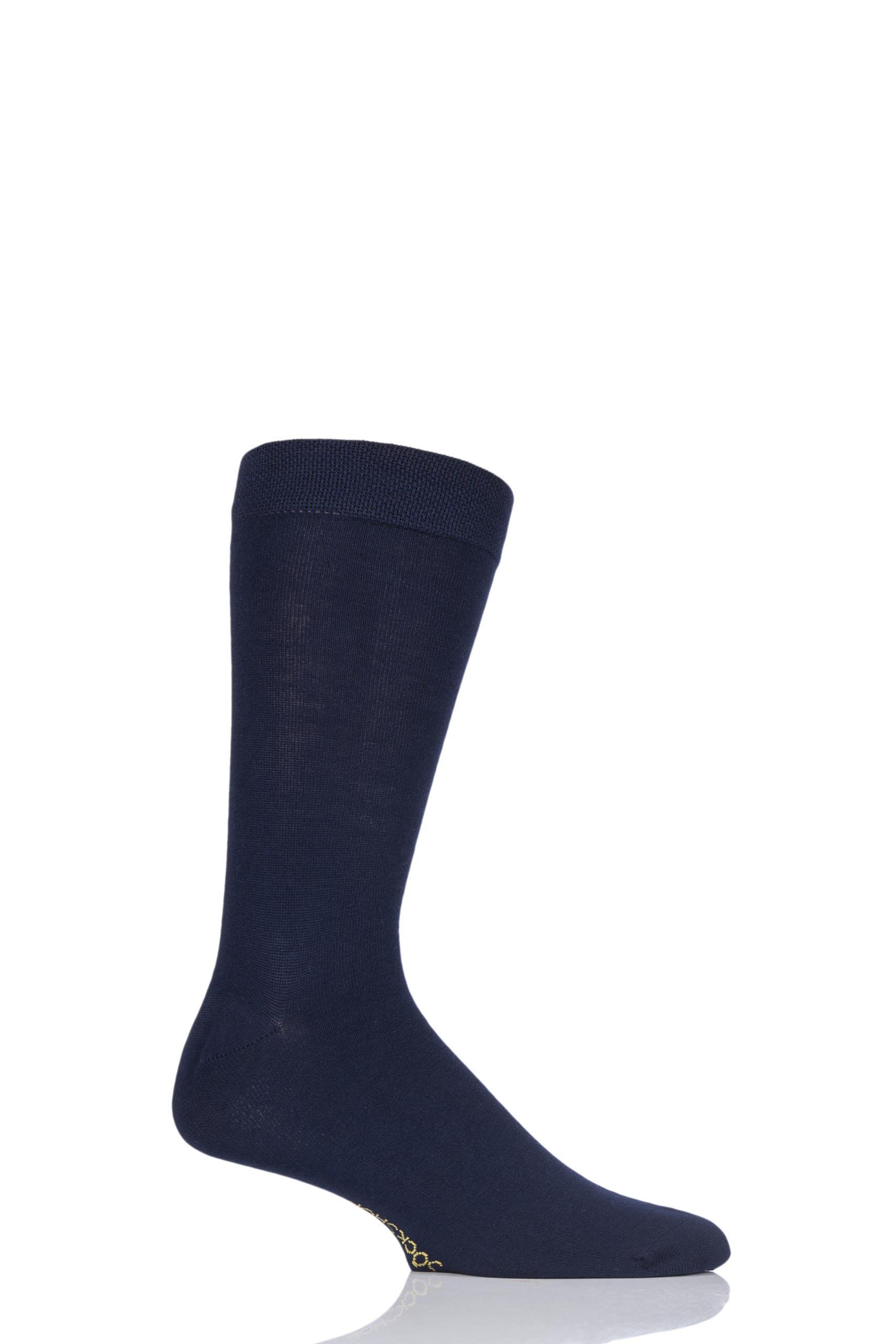 Sockshop Men's In The Navy Colour Burst Plain Bamboo Socks With Smooth Toe Seams Pack Of 1 6-11