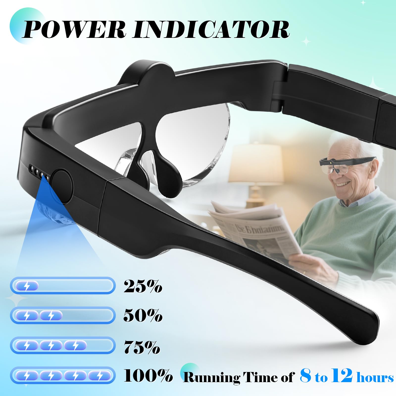 Magnifying Glass with Lights, Headband Hands Free Magnifying Glasses for Close Work, Flip-up Magnifier with 3 Color Temperature, 1.5X to 5.0X Lenses for Jewelry Crafts Soldering Repair 3