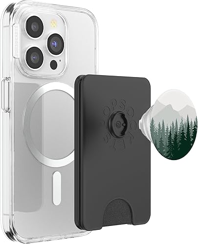Vista 9 de Pino, escena de montaña, bosque, montañas, paisaje, patrón PopSockets intercambiables PopGrip