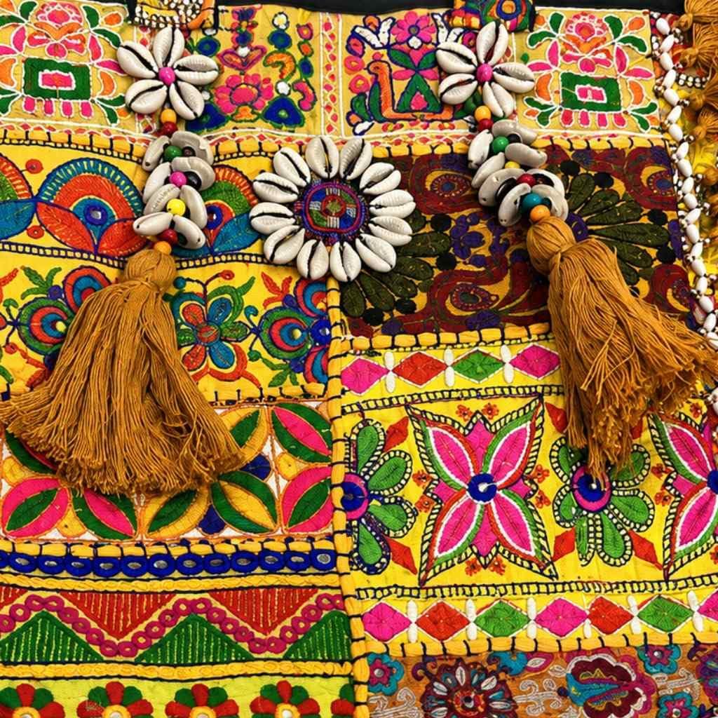 Heritage Embroidered Banjara Tote Bag with Tassels | Chic Shoulder Bag for Office, College or Daily Use for Women image 3