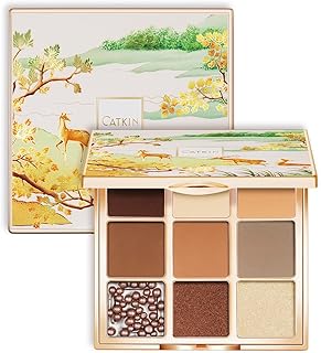 CATKIN Eyeshadow Palette Makeup, Matte Shimmer 9 Colors, Highly Pigmented, Creamy Texture Natural Bronze Neutral Cosmetic Eye Shadows