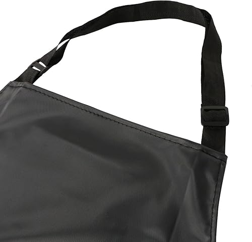 Miniatura 2 de kilofly Delantal impermeable de vinilo extra largo de 43 pulgadas con lazos ajustables para el cuello, 2 unidades, Negro -