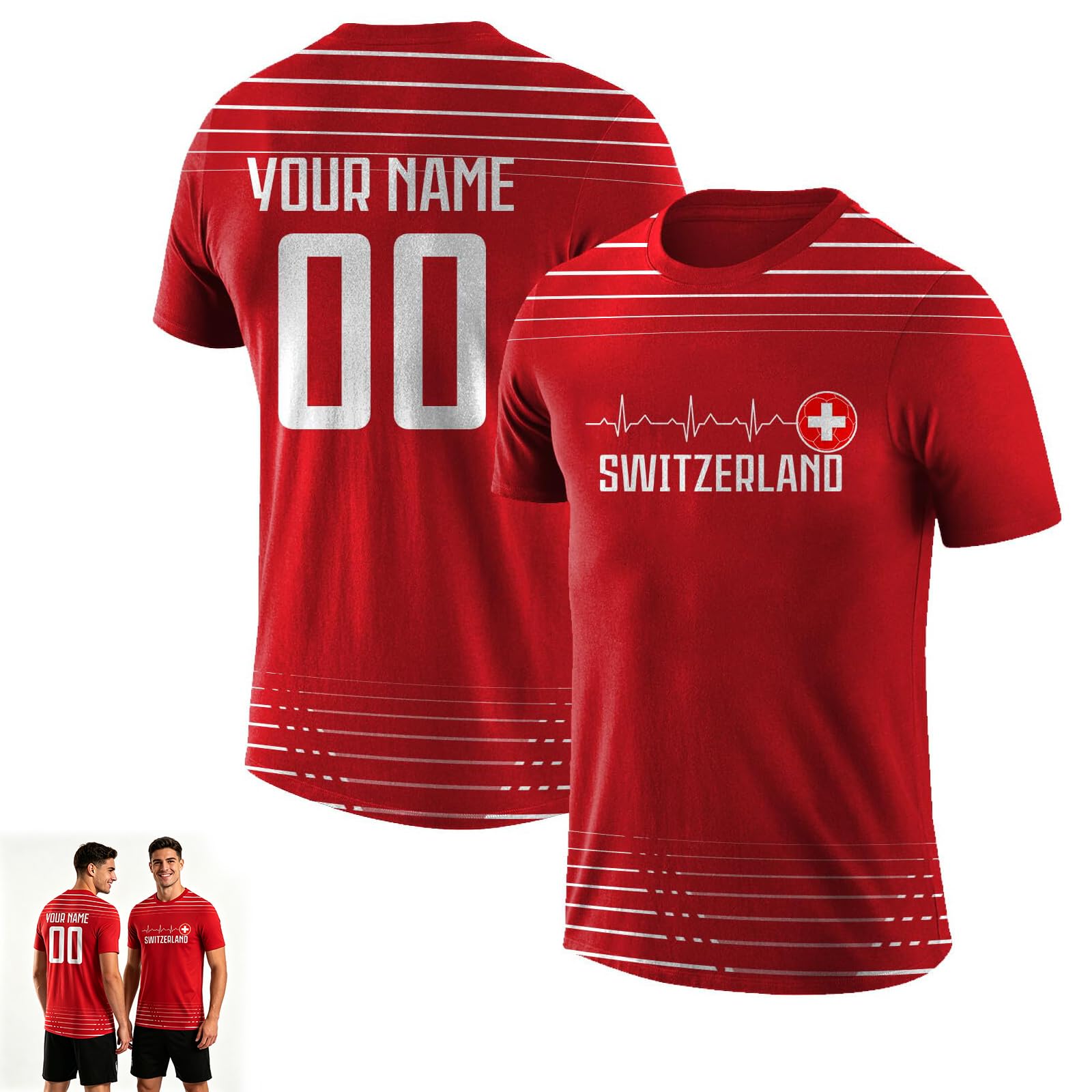 Genérico Camiseta de fútbol Personalizada para el Mundial 2026 con Nombre y número, camisete fútbol Personalizada del Mundial para Regalo Ideal para fanáticos del fútbol